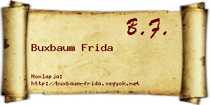 Buxbaum Frida névjegykártya